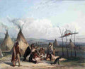 bodmer Funeral Scaffold of a Sioux chief Art A4 Photo Print