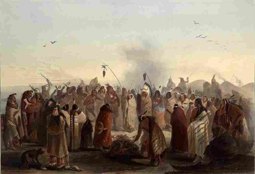 bodmer Scalp Dance of the Minatarres Art A4 Photo Print