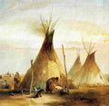 bodmer Sioux Tipis Art A4 Photo Print