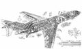 boeing 727 cutaway A4 Photo Print