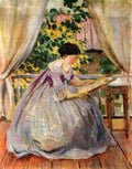borisov musatov lady embroidering Art A4 Photo Print