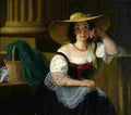 boros Seated Lady with Sun Hat Art A4 Photo Print