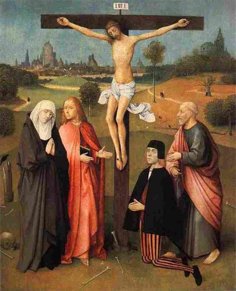 bosch Calvary with Donor Art A4 Photo Print