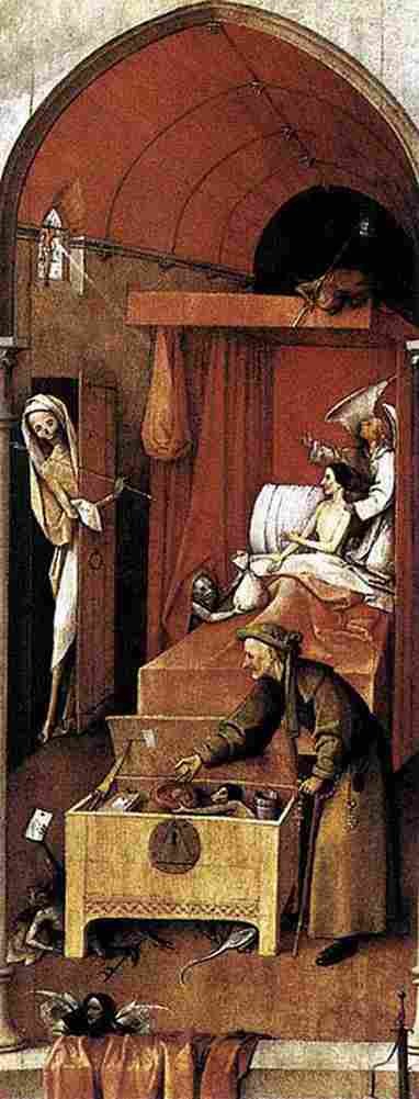 bosch Death and the Miser Art A4 Photo Print