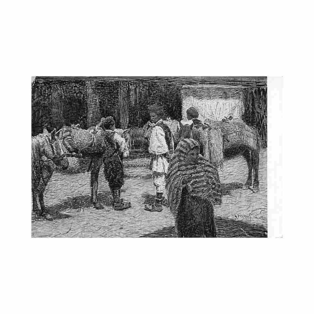 bosnia bazaar scene j studnicka co Vintage A4 Photo Print