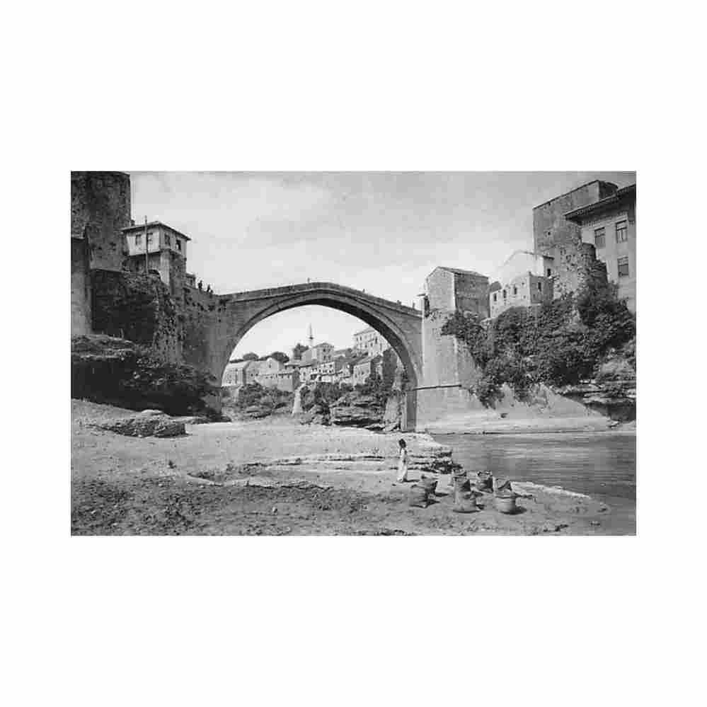 bosnia mostar the bridge publ Vintage A4 Photo Print