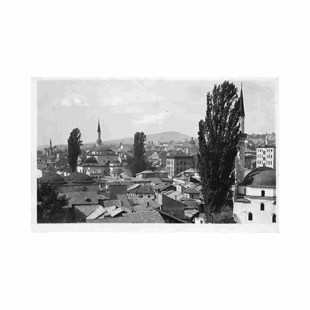 bosnia sarajevo bird s eye view year 1955 Vintage A4 Photo Print