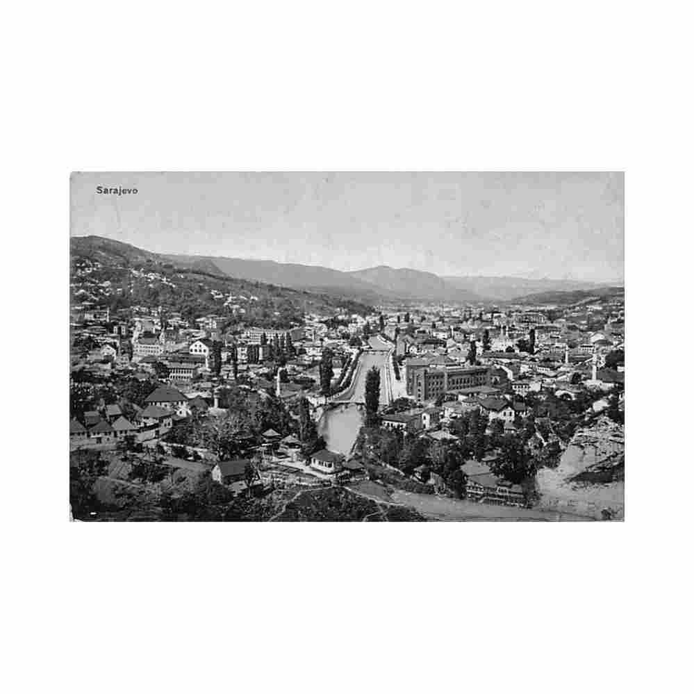 bosnia sarajevo bird s eye view Vintage A4 Photo Print