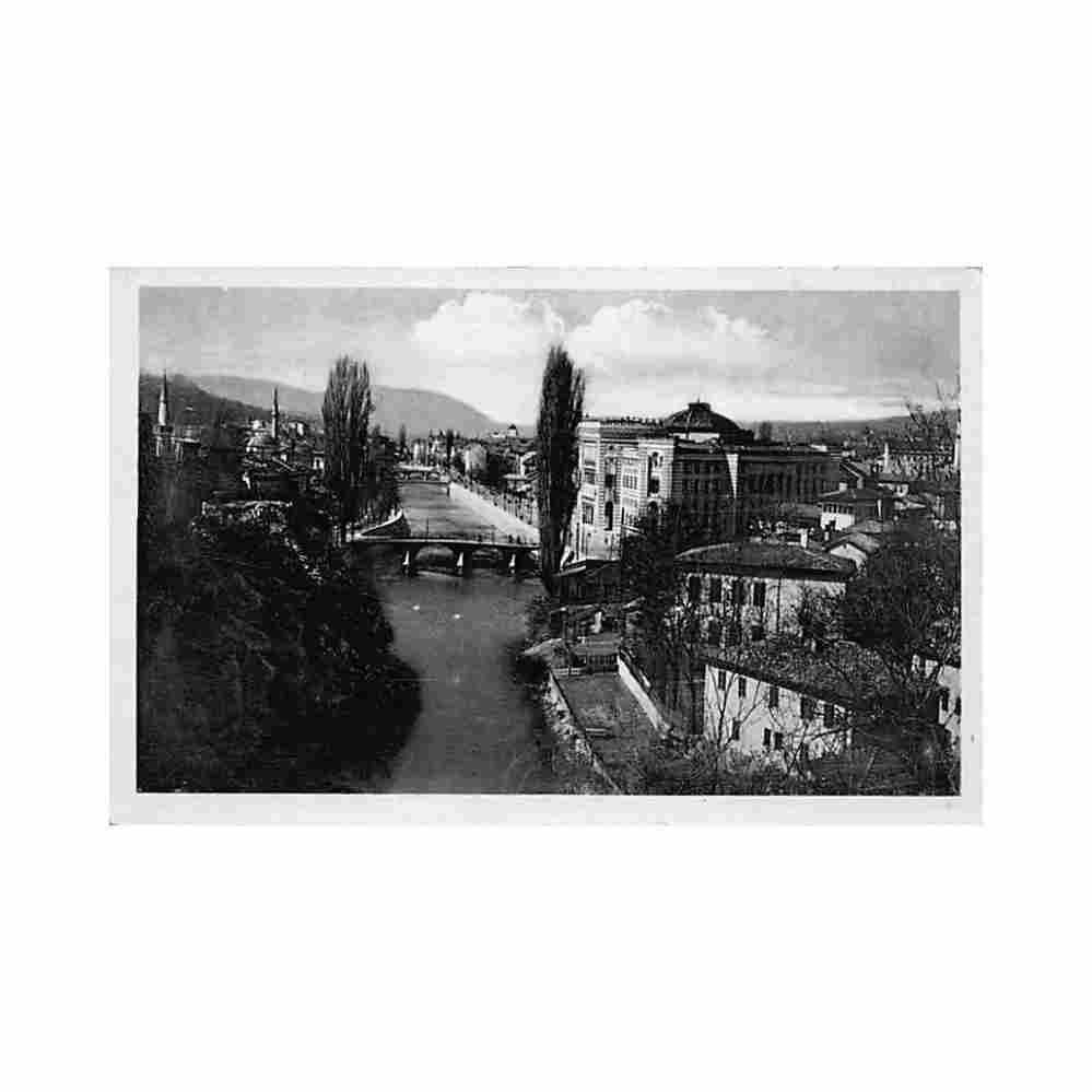 bosnia sarajevo miljacka Vintage A4 Photo Print