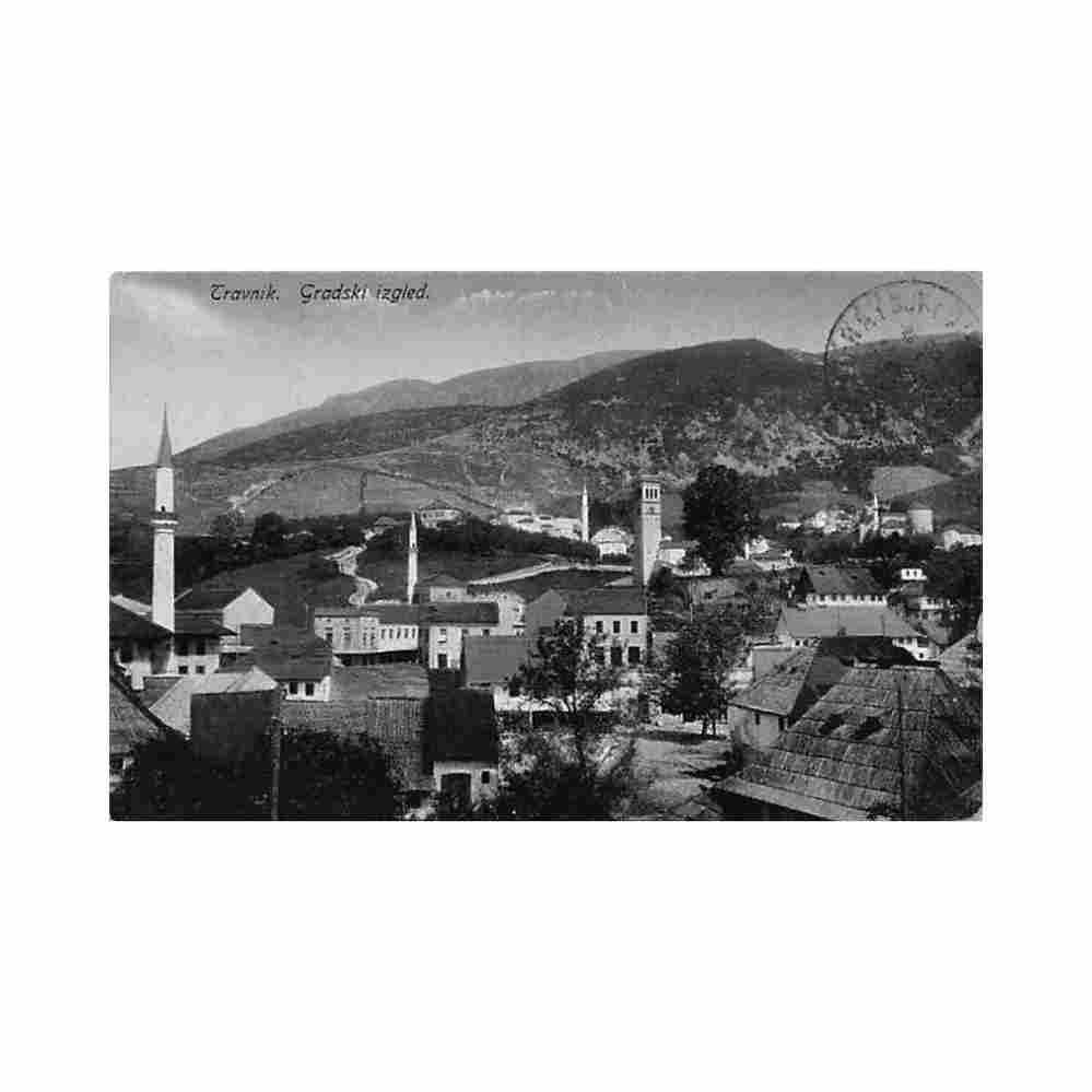 bosnia travnik bird s eye view Vintage A4 Photo Print