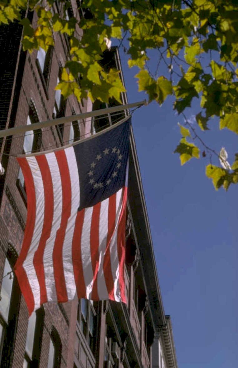 boston flag autumn 1980s 1990s A4 Photo Print