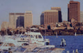 boston harbor yachts Vintage A4 Photo Print