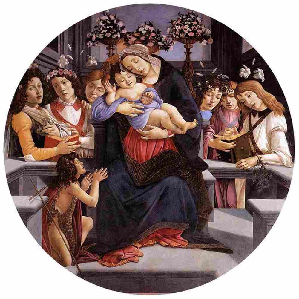 bot Virgin and Child with Six Angels and the Baptist Art A4 Photo Print