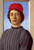 bot a young man with red hat Art A4 Photo Print