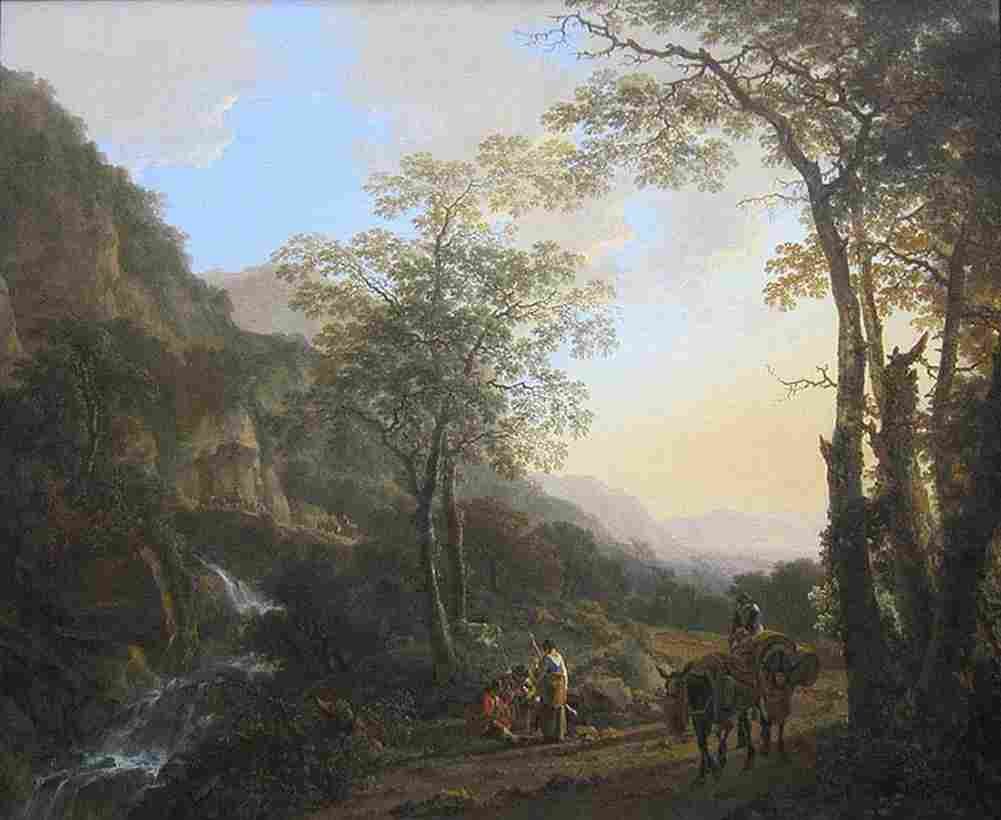 both An Italianate Landscape with Travelers on a Path main Art A4 Photo Print