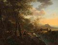 both Italian Landscape with Draughtsman main Art A4 Photo Print
