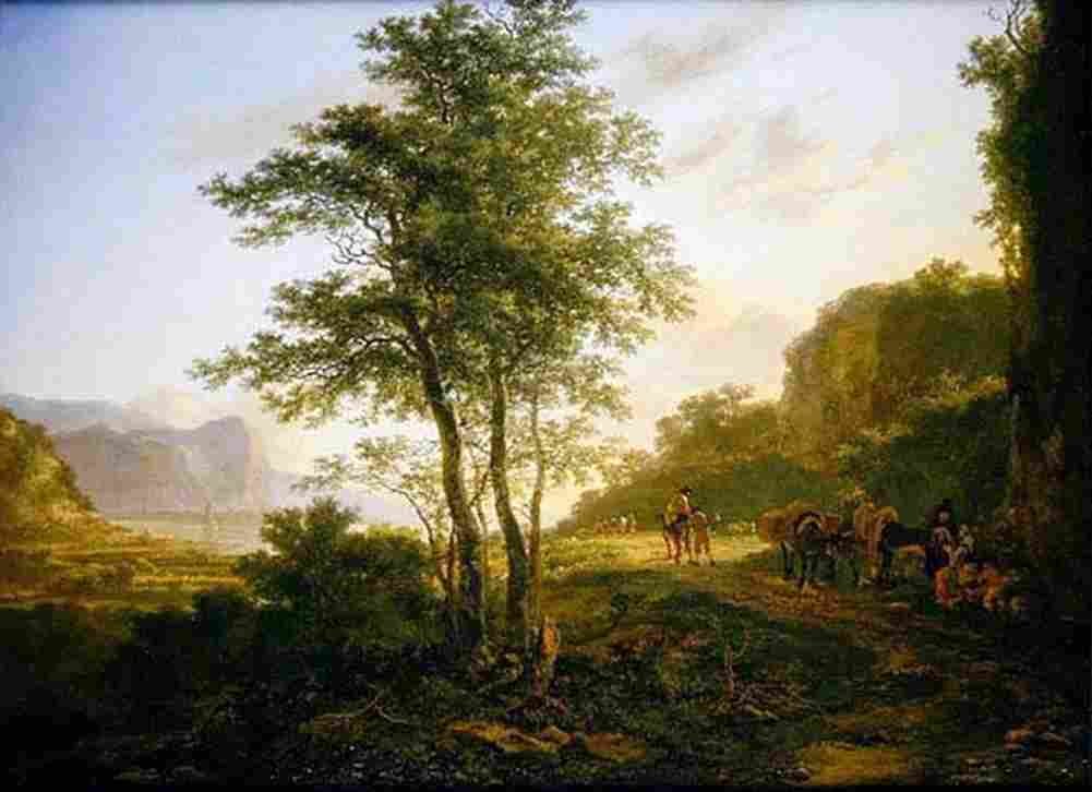 both Italianate Landscape with Travellers Art A4 Photo Print