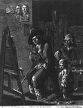 both andries the poor painter in his studio engraving Art A4 Photo Print