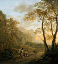 both jan landscape with resting travellers and oxcart Art A4 Photo Print