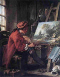 bouc Painter in his Studio Art A4 Photo Print