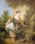 boucher Girl in a Park Art A4 Photo Print