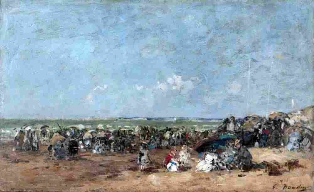 boud Beach Scene Art A4 Photo Print