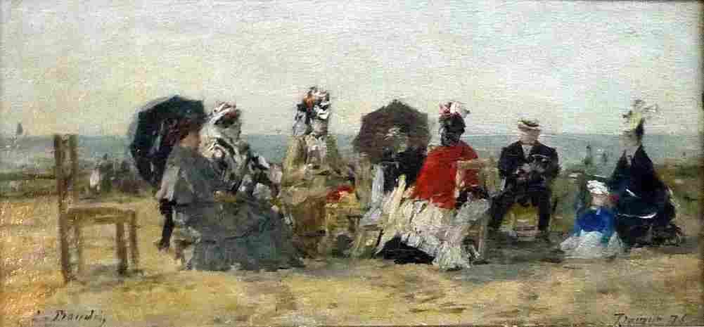 boud Characters on the Trouville Beach Art A4 Photo Print