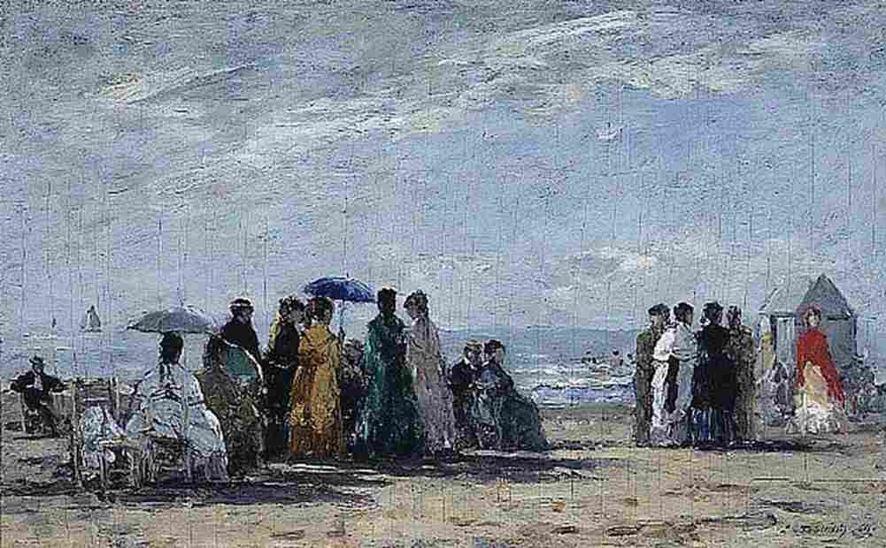 boud The Beach at Trouville Art A4 Photo Print