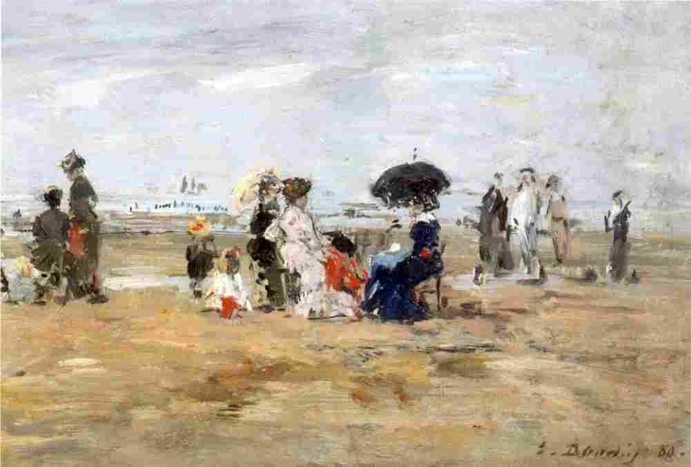 boud Trouville Beach Scene Art A4 Photo Print