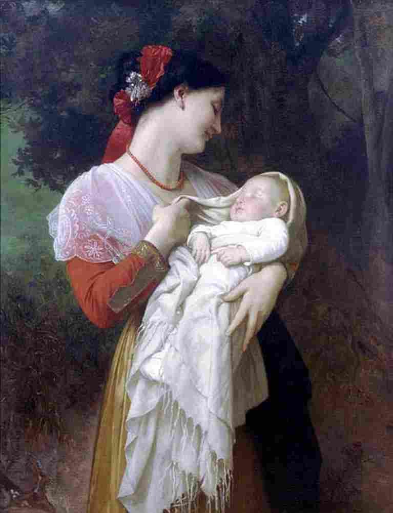 bouguereau Maternal Admiration Art A4 Photo Print