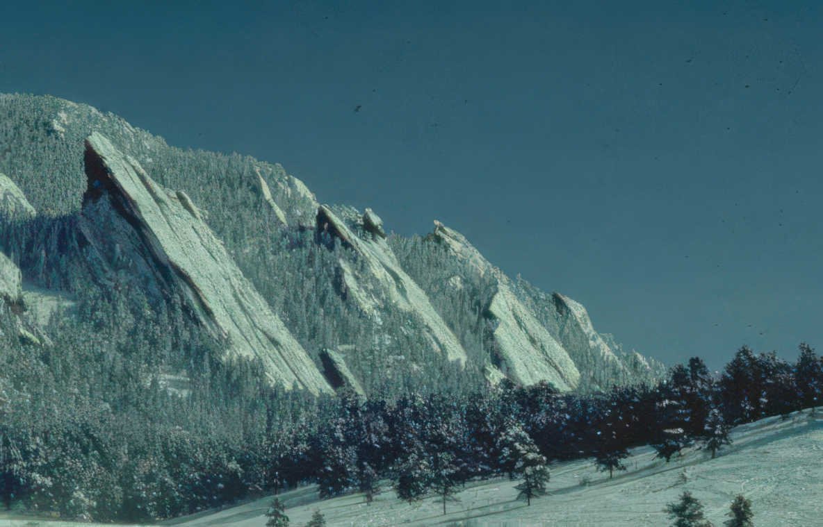 boulder peaks winter Vintage A4 Photo Print