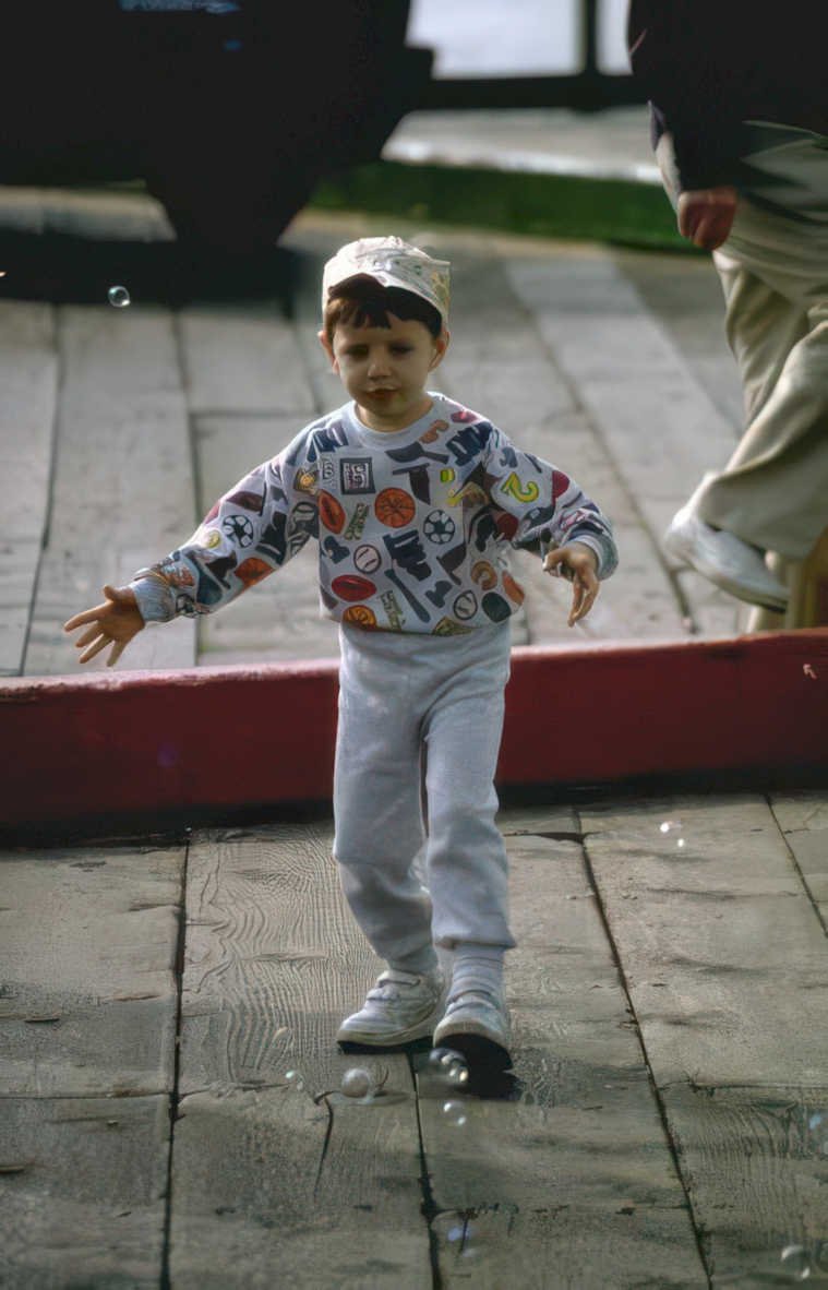 boy basketball bubbles Vintage A4 Photo Print