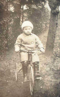 boy bicycle forest Vintage world war A4 Photo Print