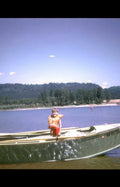 boy boat oregon Vintage A4 Photo Print