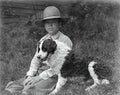 boy dog portrait Vintage world war A4 Photo Print