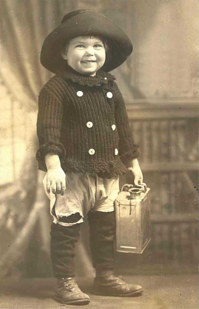boy portrait box Vintage world war A4 Photo Print