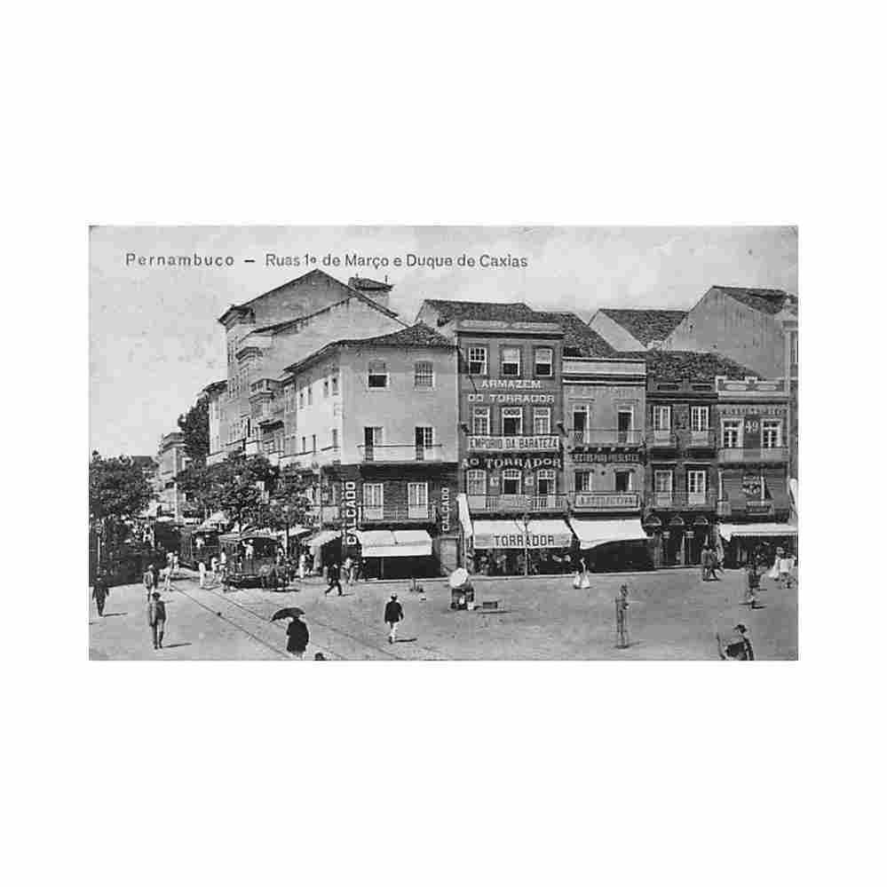 brasil brazil pernambuco recife ruas 1 de marco e duque de caixas ed livraria contemporanea Vintage A4 Photo Print
