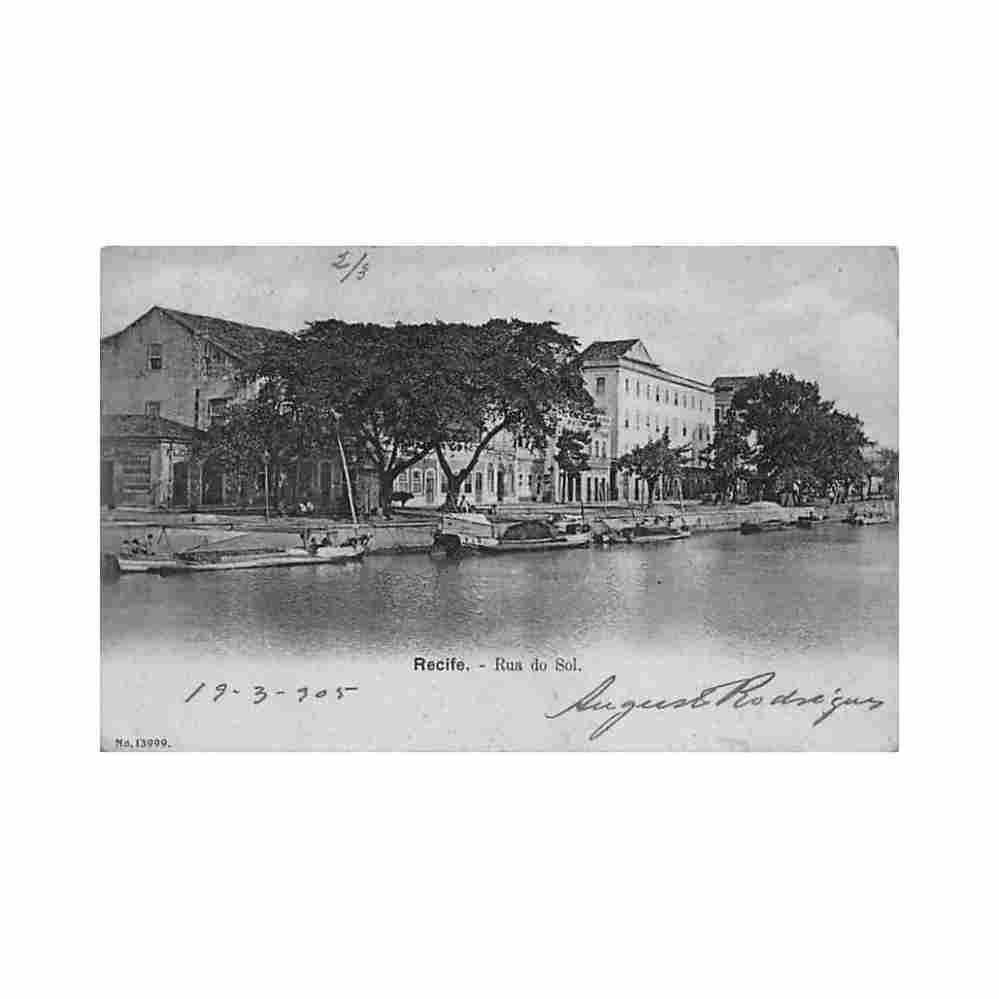brasil brazil recife pernambuco rua do sol ed regulador da marinha 13999 Vintage A4 Photo Print