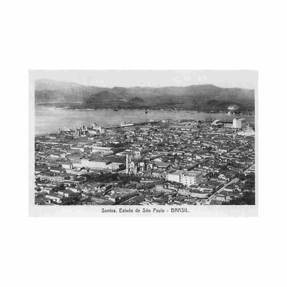 brasil brazil santos vista panoramica ed nels thill Vintage A4 Photo Print