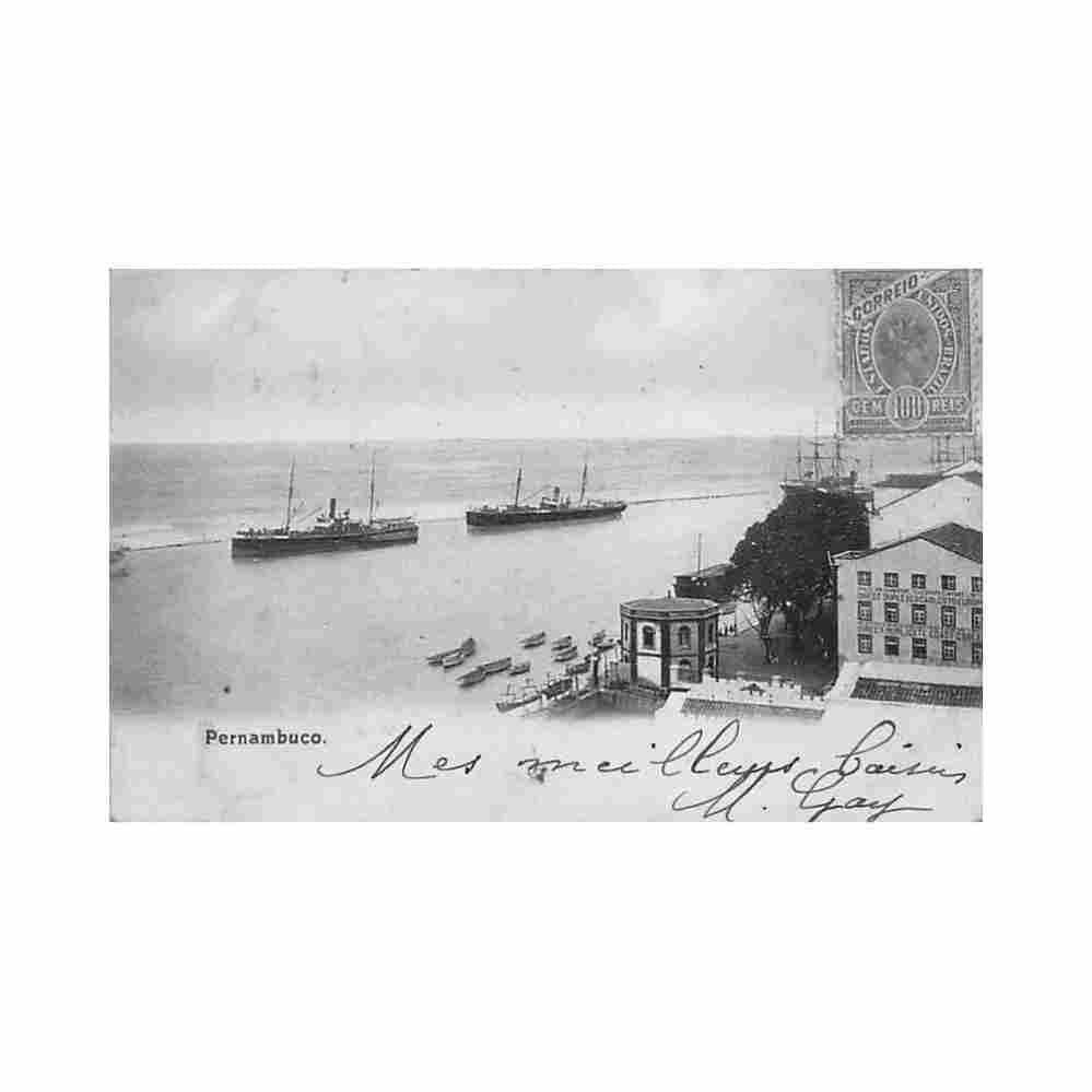 brasil recife pernambuco panorama ed desconhecido Vintage A4 Photo Print