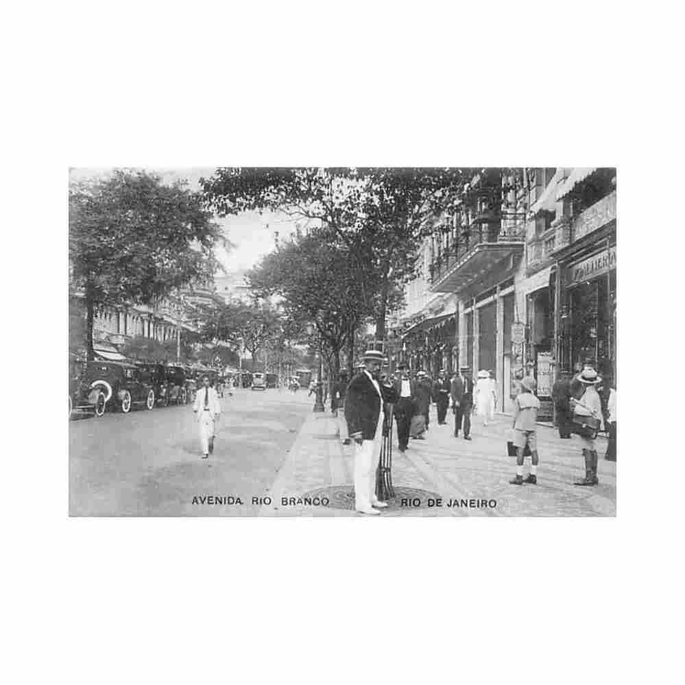 brasil rio de janeiro avenida rio branco ed a c da costa ribeiro Vintage A4 Photo Print