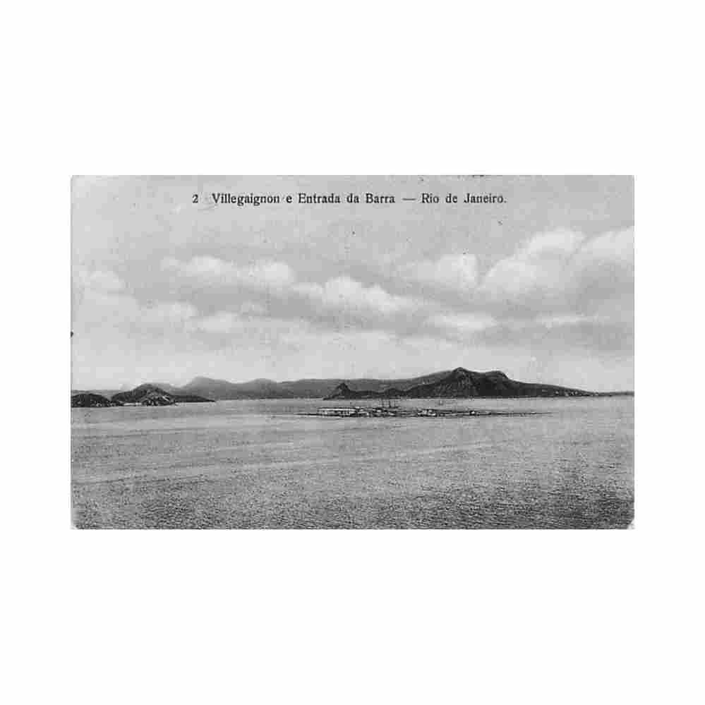 brasil rio de janeiro ilha de villegagnon e entrada da barra ed v m co 2 Vintage A4 Photo Print