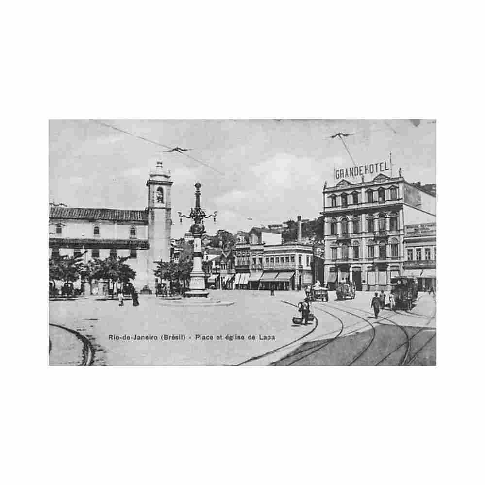 brasil rio de janeiro praca da lapa e igreja ed a breger Vintage A4 Photo Print
