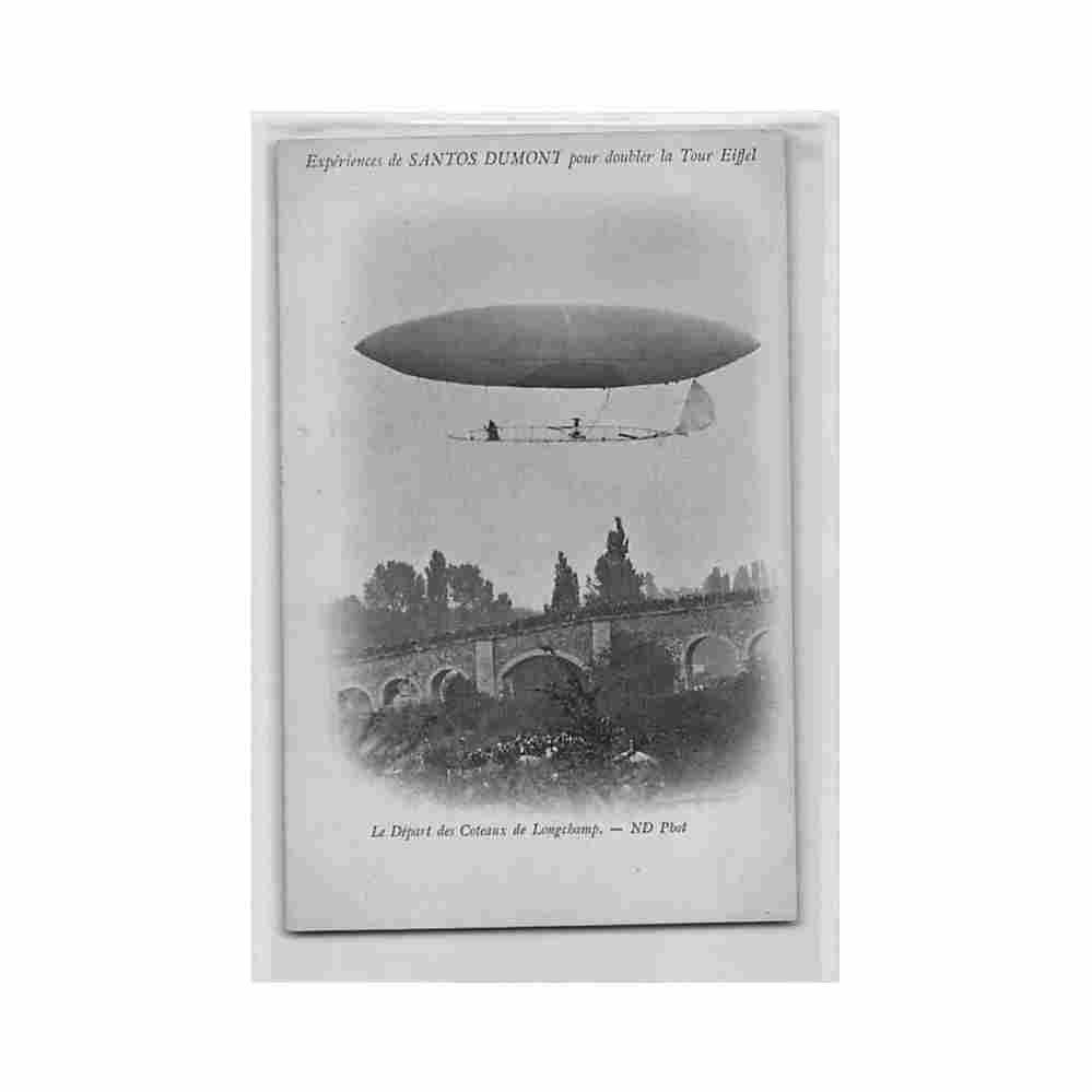 brasil santos dumont departing from the coteaux de longchamps near paris france prix henry deutsch ed neurdein Vintage A4 Photo Print