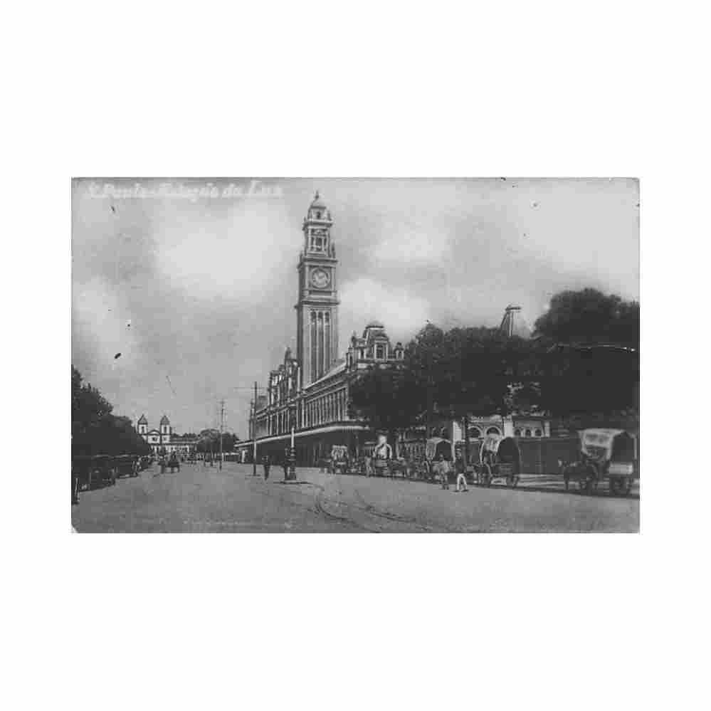 brasil sao paulo estacao da luz ed desconhecido Vintage A4 Photo Print