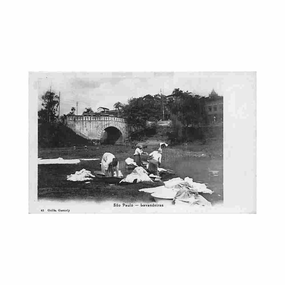brasil sao paulo lavandeiras ed g gaensly 45 Vintage A4 Photo Print