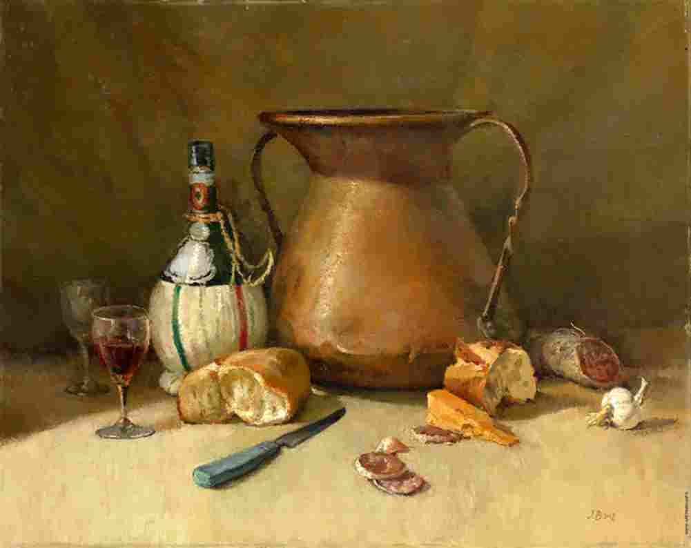 braz still life with copper pot Art A4 Photo Print