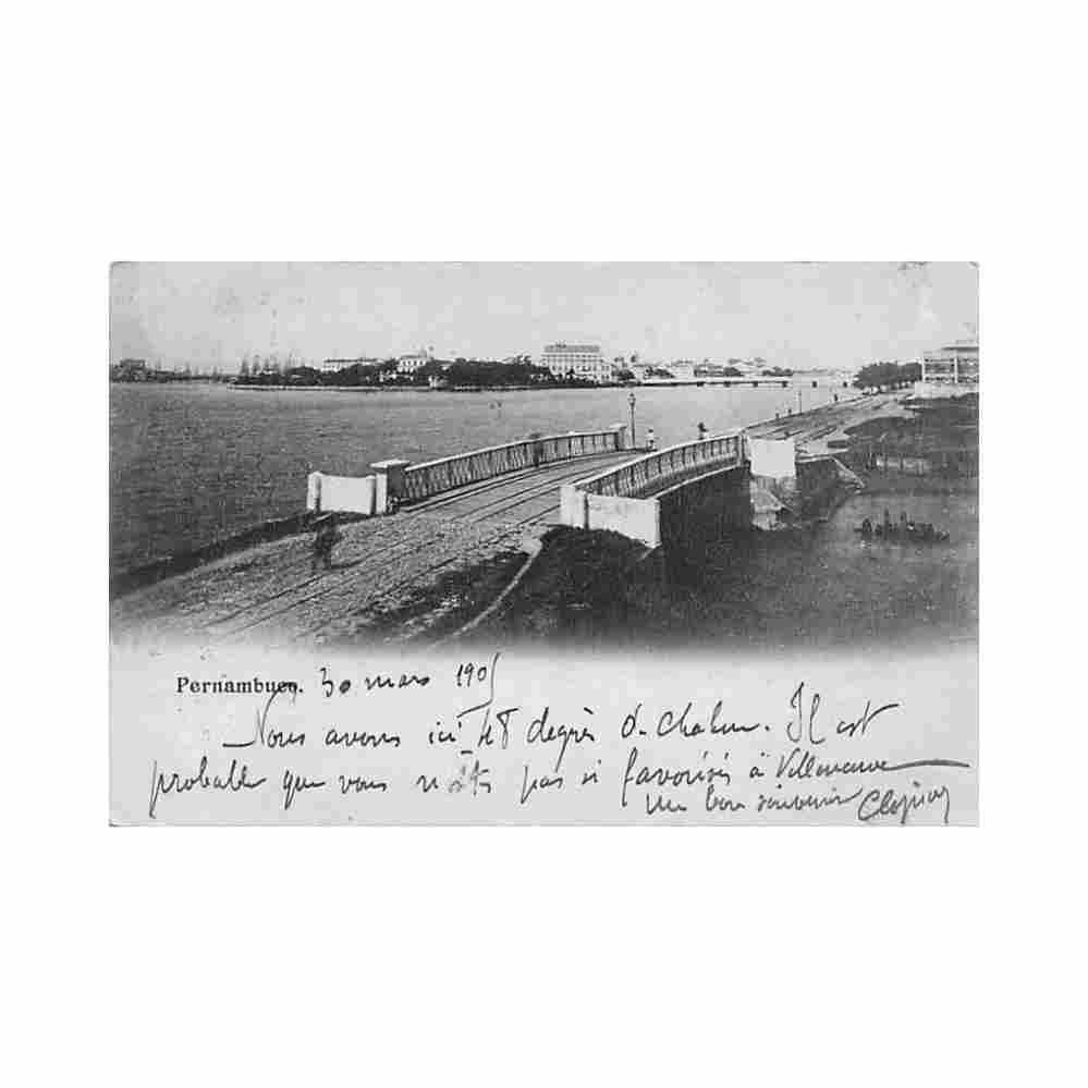brazil pernambuco recife ponte ed desconhecido Vintage A4 Photo Print