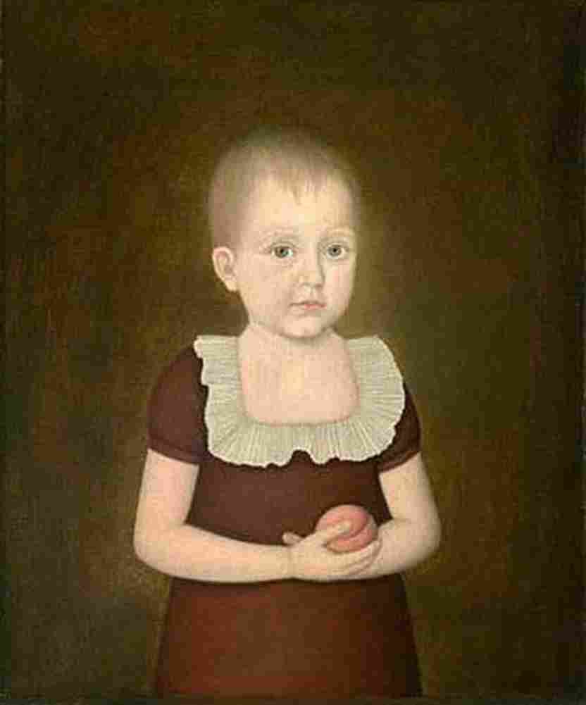 brew Child with a Peach Art A4 Photo Print