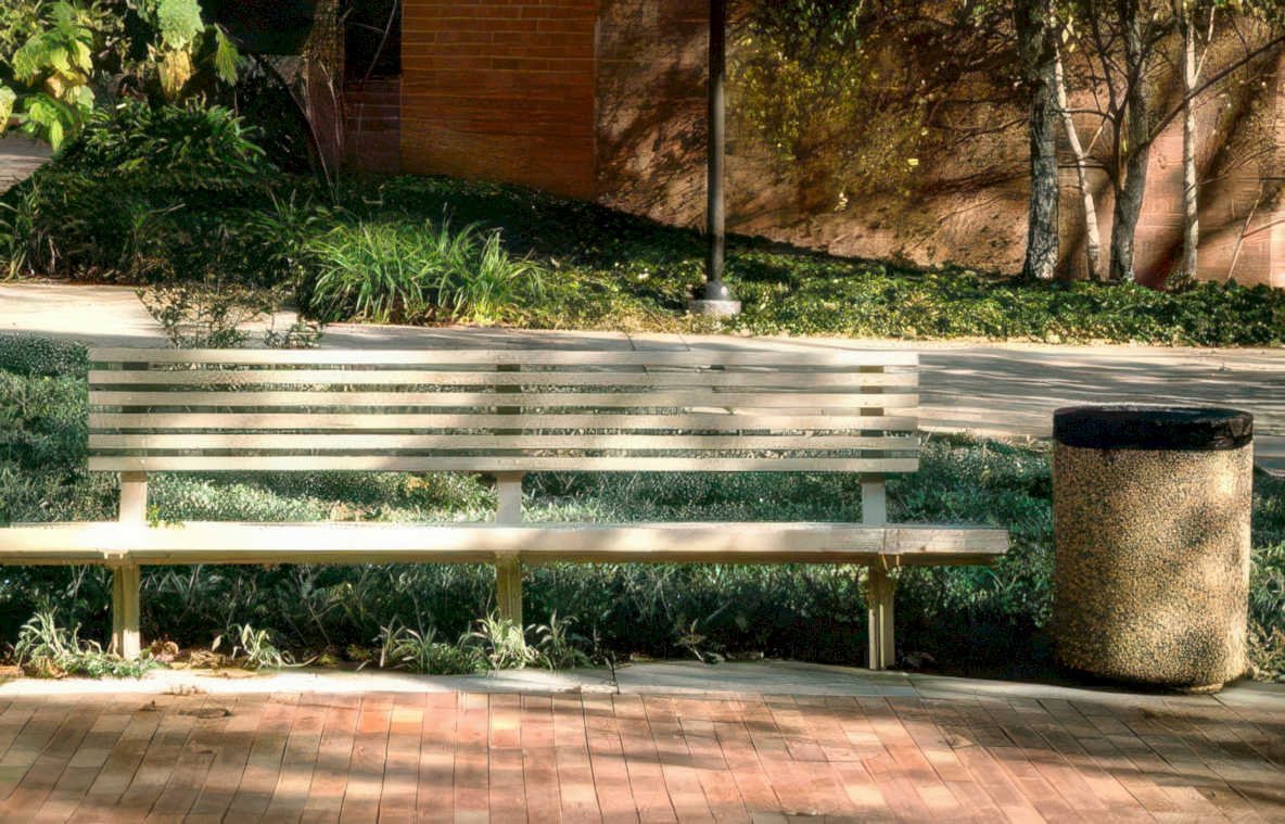 brick bench courtyard Vintage A4 Photo Print